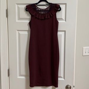 Zara Fitted plum cocktail dress